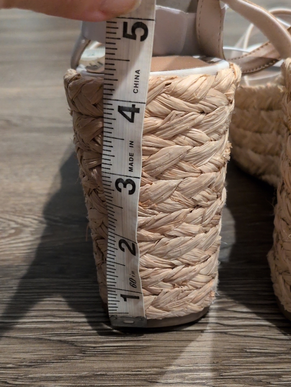 Universal Thread Platform Straw Wedge Soft White Strappy High Heels Women's 9.5 - Picture 7 of 8